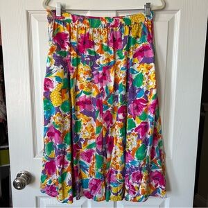 Vintage Colorayons Petite Colorful Floral Skirt